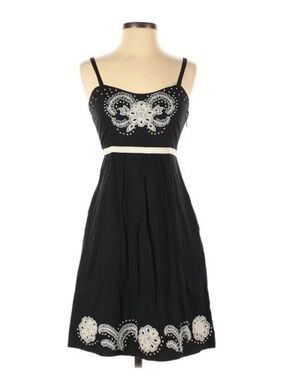 Anthropologie Moulinette Seours Embroidered Spaghetti Strap Dress Sz 6